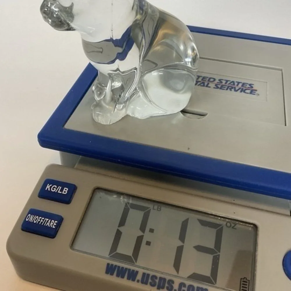 Vintage Clear Crystal Small‎ Sitting Cat Figurine Paperweight/Home Decor 3